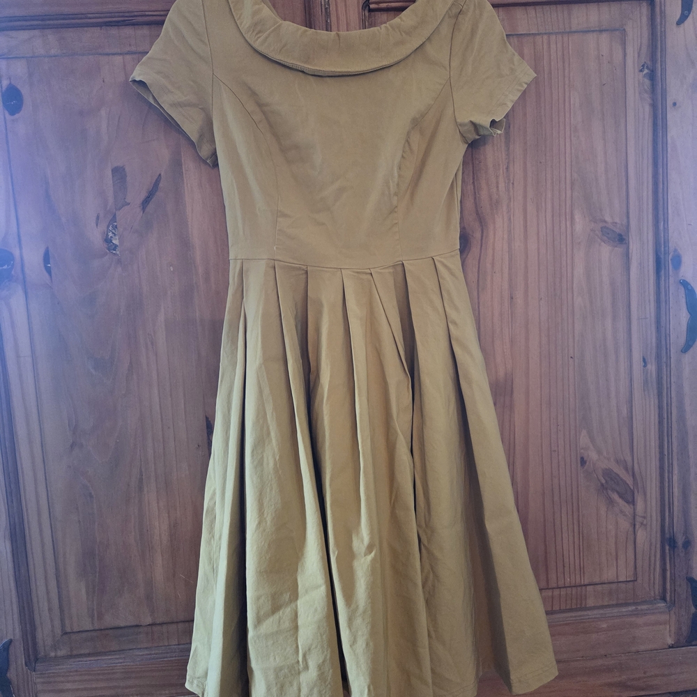Elegant Tan Midi Dress